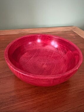 Red Wooden Serving Bowl